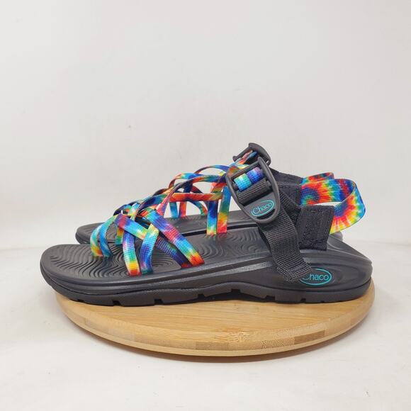 Chaco ZVOLV X2 Sandals Womens 7 Tie Dye Double Strap Toe Loop Hiking Water Shoes - Picture 6 of 12